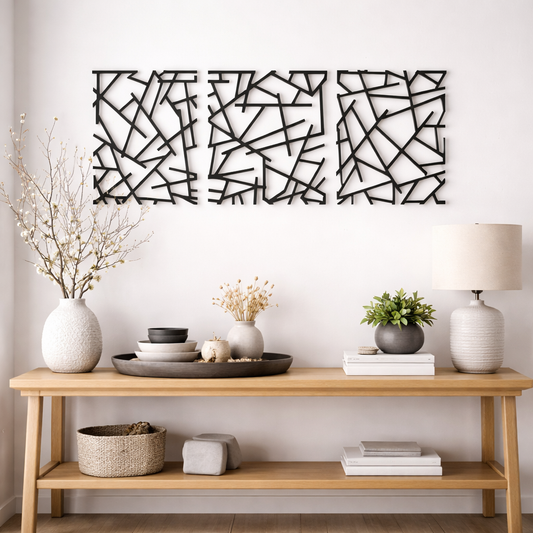 Abstract Wireframe Metal Wall Art | Premium Laser-Cut Wall Decor