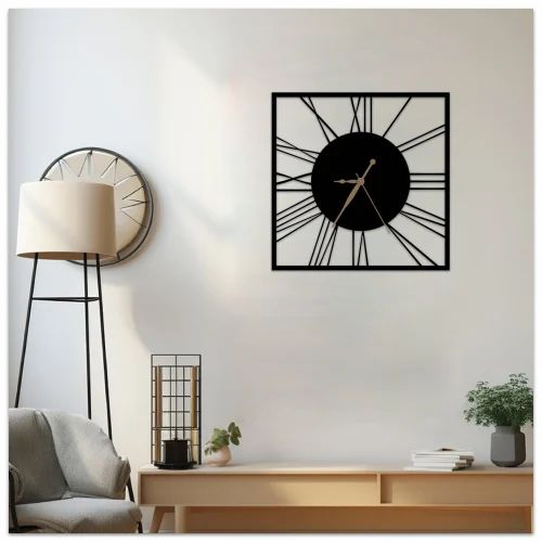 Classic square Metal wall clock