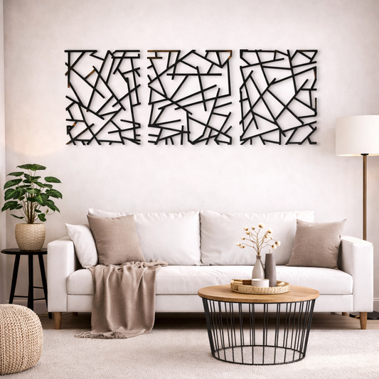 Abstract Wireframe Metal Wall Art | Premium Laser-Cut Wall Decor