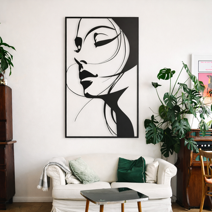 Beautiful Women Face Metal Wall Art | Premium Laser-Cut Wall Decor