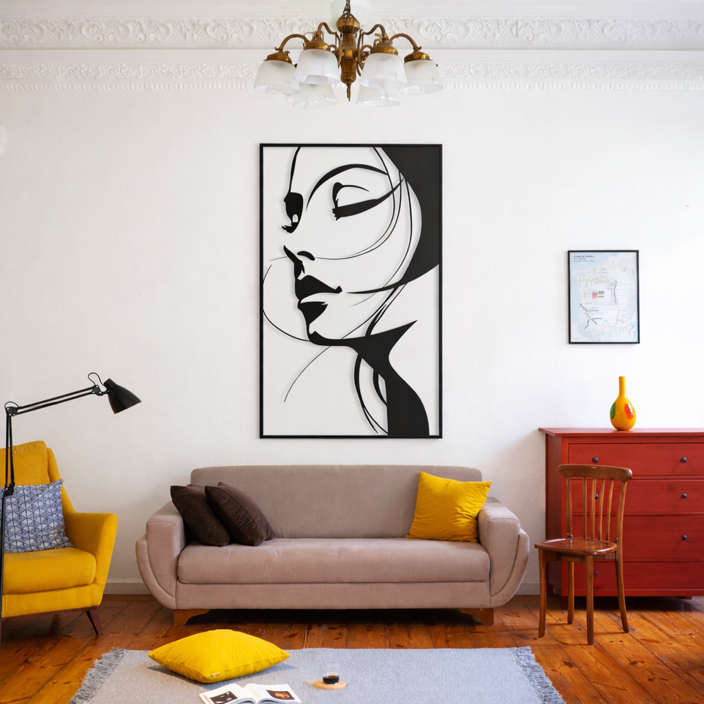 Beautiful Women Face Metal Wall Art | Premium Laser-Cut Wall Decor