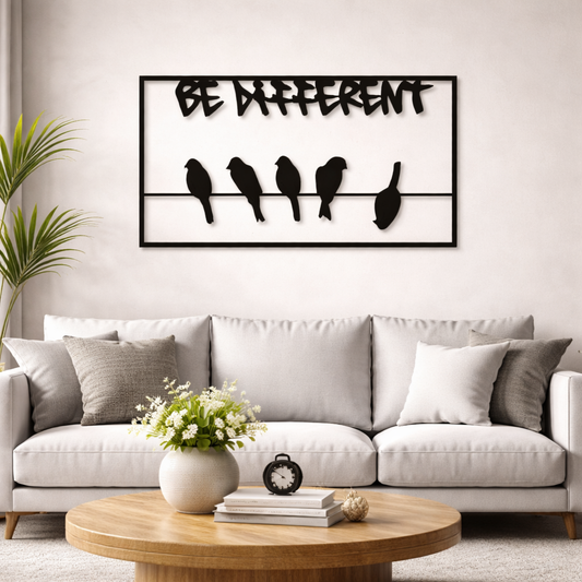 Beautiful Design Be Different Metal Wall Art | Premium Laser-Cut Wall Decor