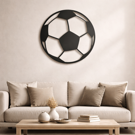 Boy Soccer Ball Metal Wall Art | Premium Laser-Cut Wall Decor