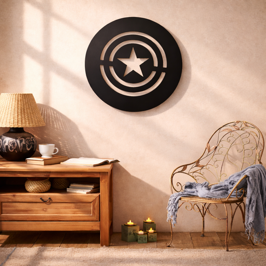 Captain America Shield Metal Wall Art | Premium Laser-Cut Wall Decor