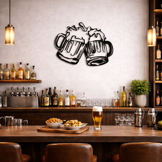 Cheers Beer Mug Metal Wall Art | Premium Laser-Cut Wall Decor