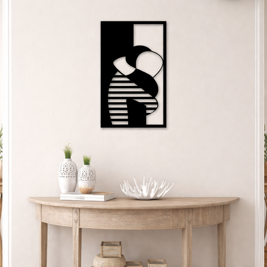 Contemporary Geometric Portrait Metal Wall Art | Premium Laser-Cut Wall Decor