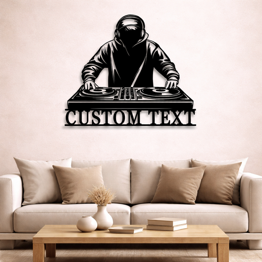 Custom DJ Disc Jockey  Metal Wall Art | Premium Laser-Cut Wall Decor
