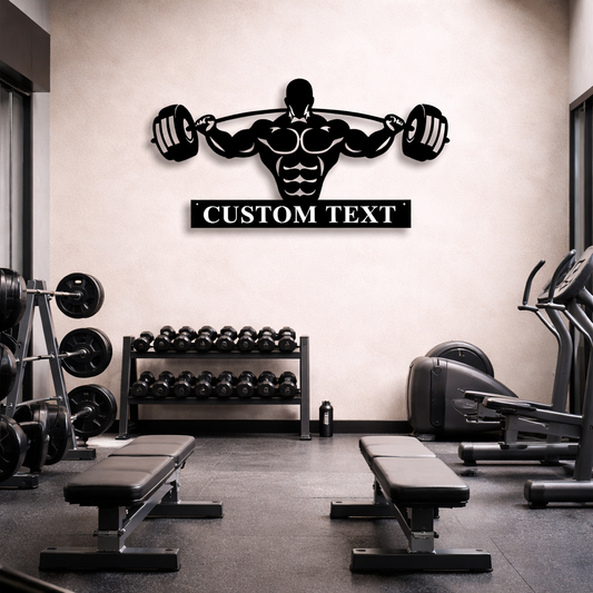 Custom Gym Sign With Lights,Powerlifting Sport Metal Wall Art | Premium Laser-Cut Wall Decor