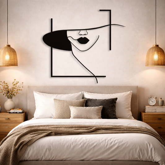Elegant Lady Line Metal Wall Art | Premium Laser-Cut Wall Decor
