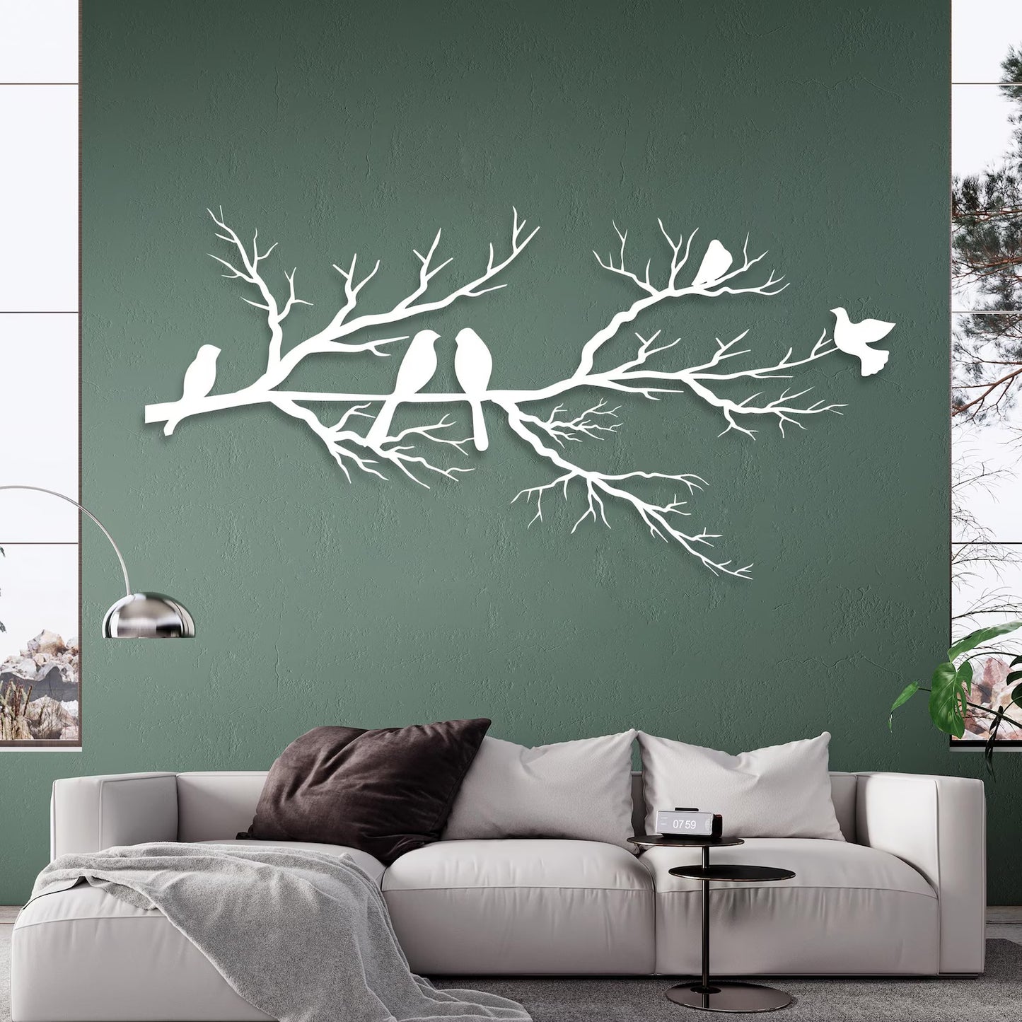 Birds on a Tree Branch Metal Wall Art | Premium Laser-Cut Wall Decor