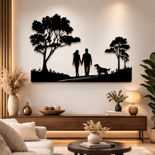 Love Journey Silhouette Metal Wall Art | Premium Laser-Cut Wall Decor