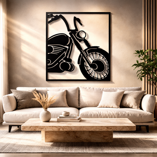 Classic Motorcycle Metal Wall Art | Premium Laser-Cut Wall Decor