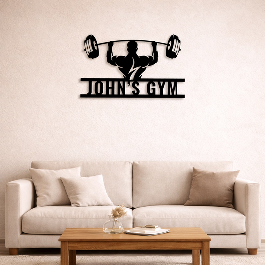 Personalized Gym Name Metal Wall Art | Premium Laser-Cut Wall Decor