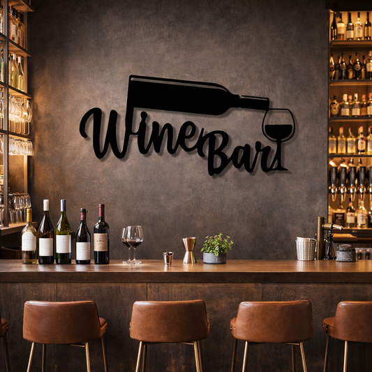 Pour & Sip Metal Wall Art | Premium Laser-Cut Wall Decor