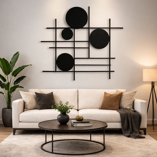 Scandinavian Geometric Metal Wall Art | Premium Laser-Cut Wall Decor