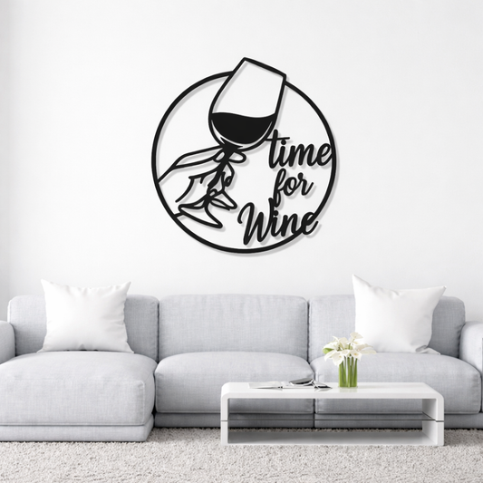 Time for Wine Metal Wall Art | Premium Laser-Cut Wall Decor