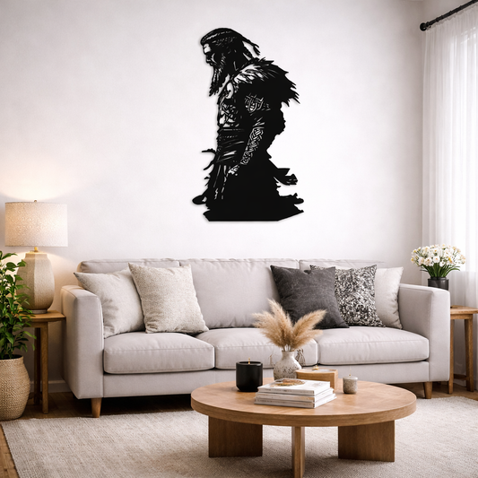 Viking Warrior Metal Wall Art | Premium Laser-Cut Wall Decor